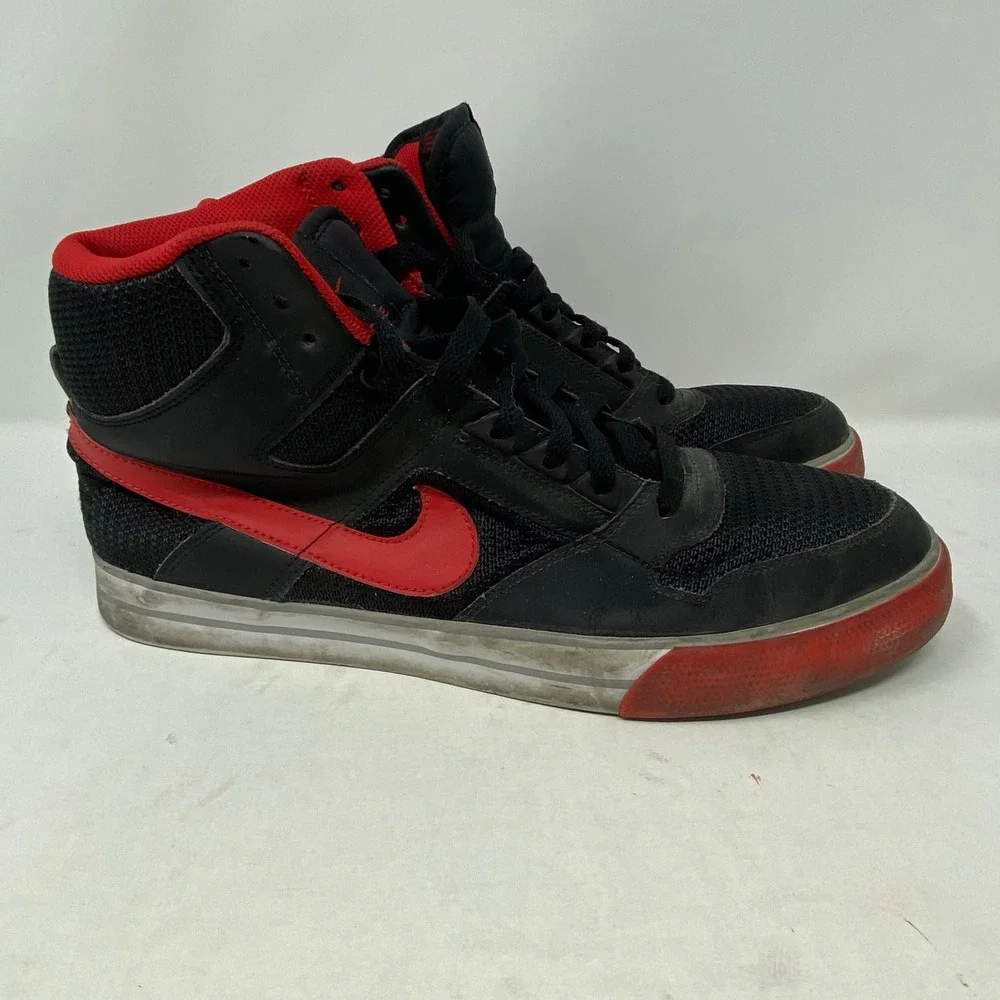 Nike Renzo 2 Mid Black Red High Top Sneakers 370424-069 Mens 11.5